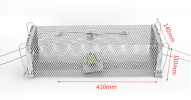 Double Door Rats Trap Cage Humane Live Rodent Dense Reticulated Trap Cage Zinc Plating Mouse Rat Control Bait Trap with 2 Detachable U-Shaped Rods