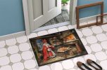 Cookies with Santa Claus Sinterklaas Doormat Front Door Mat Indoor Outdoor Rugs for Entryway, Non Slip Washable Low Pile, 24H X 36W