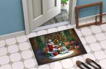 Dalmatian and Santa Claus Doormat Front Door Mat Indoor Outdoor Rugs for Entryway, Non Slip Washable Low Pile, 24H X 36W