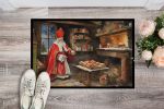 Cookies with Santa Claus Sinterklaas Doormat Front Door Mat Indoor Outdoor Rugs for Entryway, Non Slip Washable Low Pile, 24H X 36W