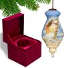Angle of Love and Light Hand Painted Glass Hanging Ornament