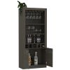 Montenegro Bar Cabinet, Double Door Cabinet, Five Built-in Wine Rack, Three Shelves