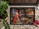 Cookies with Santa Claus Sinterklaas Doormat Front Door Mat Indoor Outdoor Rugs for Entryway, Non Slip Washable Low Pile, 24H X 36W