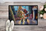 Australian Terrier and Santa Claus Doormat Front Door Mat Indoor Outdoor Rugs for Entryway, Non Slip Washable Low Pile, 24H X 36W