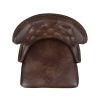 Holmes Tufted High-Back 360 Swivel Counter-Height Barstool, Mid Brown Faux Leather
