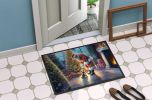 Australian Terrier and Santa Claus Doormat Front Door Mat Indoor Outdoor Rugs for Entryway, Non Slip Washable Low Pile, 24H X 36W