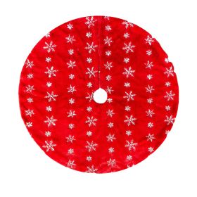 Christmas Tree Skirt, Jacquard Cashmere Snow Flake Xmas Holiday Decoration Ornament (Color: Red 1, size: 90cm)
