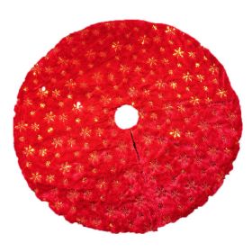 Christmas Tree Skirt, Jacquard Cashmere Snow Flake Xmas Holiday Decoration Ornament (Color: Red 3, size: 90cm)